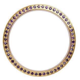 Vergoldeter oberer Ring mit 54 wunderschönen lila Amethysten, TCG32-purple